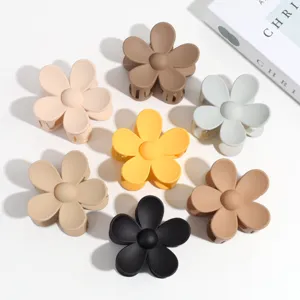 Matte flower hair claw clips set, cute non-slip hair styling accessories for women girls.