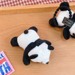 Cute plush panda hair tie and brooch, soft cartoon animal hair accessory for women and girls.