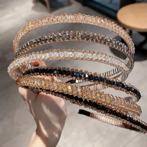 Korean style crystal rhinestone headband thin wire hair hoop sparkling fairy hair accessories