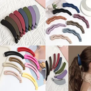 Matte Banana Hair Clip For Women Elegant Ponytail Holder Back Head Hairpin Simple Fashion Frosted Plastic Hair Accessories