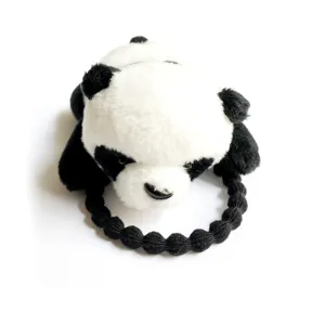 Plush panda hair tie cute animal hair accessories black and white cute cartoon hair scrunchie