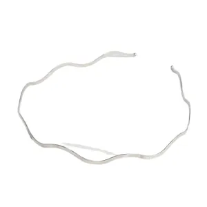 Minimalistική ασημένια κυματιστή μεταλλική στέκα μαλλιών για γυναίκες, κομψό αξεσουάρ.
