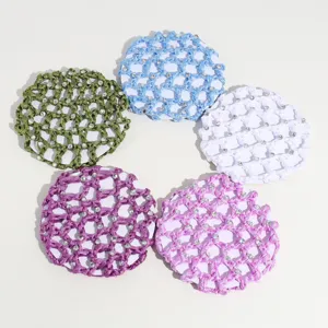 Funkelnde Strass Haarnetze für Dutt, elegante gewebte Haarnetz Zubehör für Damen & Mädchen.