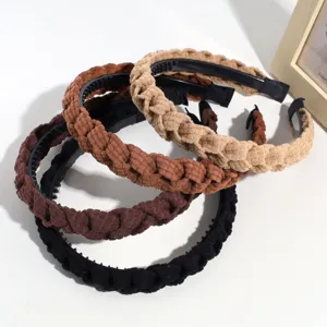Diadema de Trenza Retorcida para Mujer Otoño Invierno de Tela Acolchada Antideslizante Cinta para Lavado de Cara Diario