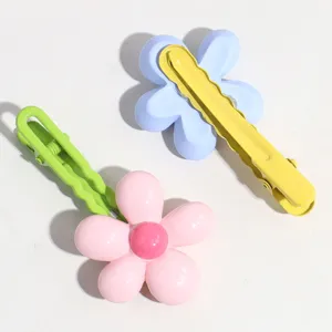 Conjunto de pinza de pelo de flor dopamina colorida, bonito accesorio de resina para niñas.