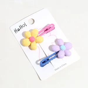 Conjunto de pinzas de pelo de flores coloridas, horquillas de moda dopamina para niñas y niños uso.