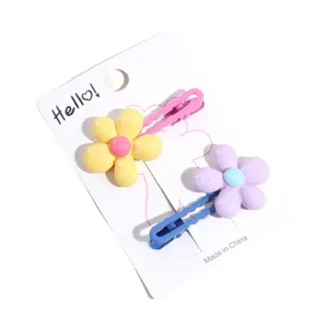 Conjunto de pinzas para el cabello con flores coloridas, accesorios de moda para niñas.