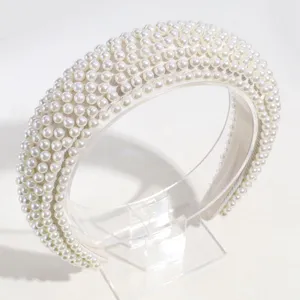 Donne largo fascia per perle imbottita elegante cerchietto spugna accessori moda quotidiana