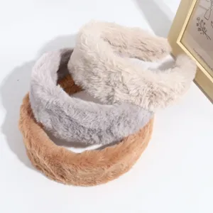 Set de diadema de peluche otoño invierno, diadema ancha y suave, accesorios para el cabello.