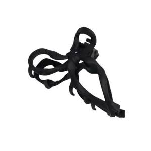Pinza de pelo de lazo mate negro para mujer, pequeña pinza antideslizante para peinados.