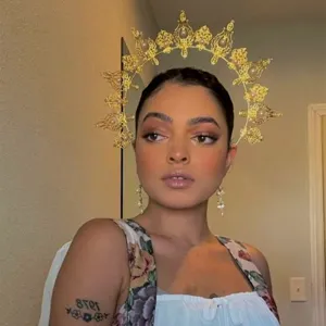 Χρυσό Στέμμα Φωτοστέφανος Τιάρα Lolita Αξεσουάρ Μαλλιών Άγγελος Αιχμηρή Κεφαλή Γυναίκα