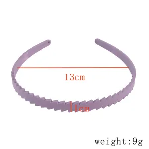 Cerchietto per capelli in plastica tinta unita 1.3cm sottile a righe diagonali per lavare il viso
