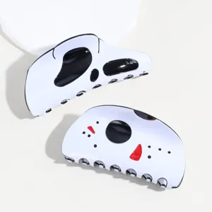 Halloween lustige Geist Totenkopf Klauenklammer schwarz weiß Haarspange Haarschmuck