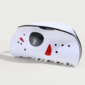 Halloween skurrile Totenkopf Haarklammer, kreative weisse Haifischklammer für Frisuren.