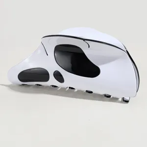 Schwarze weiße Totenkopf Haarklammer abstraktes Design Haargreifer Haarschmuck für Frauen.