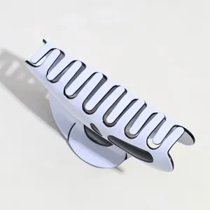 Minimalistische schwarz-weiße hohle Haarklammer, stilvolles geometrisches Haar-Accessoire.