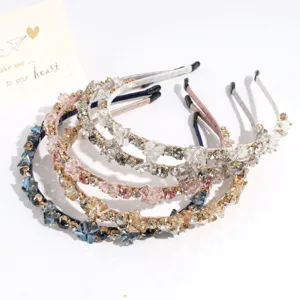 Conjunto de diademas de cristal y diamantes de imitación elegantes accesorios de moda para mujer