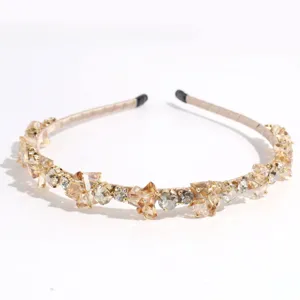 Elegante diadema de cristal y diamantes de imitación para mujer, accesorio para el pelo fiesta.