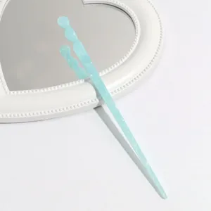 Light blue acetate hair stick elegant twisted hairpin vintage hair bun accessory for women