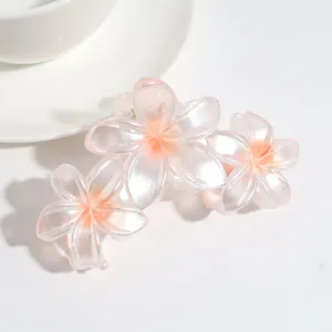 Morsetto per capelli floreale rosa sfumato, elegante pinza per capelli per donne e styling