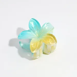 Gradient flower hair claw clip chic resin hair accessory for half updo sweet daily styling
