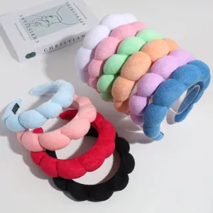 Kleurrijke spons haarband wolk haarhoepel stijlvolle hoge kruin haaraccessoires voor vrouwen