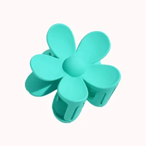 Mint green matte flower hair claw clip for women cute daily styling hair accessories fresh aesthetic