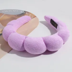 Paarse pluche wolken haarband voor vrouwen, zachte gevoerde haarhoepel, haaraccessoire.