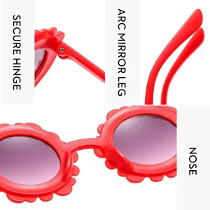 Occhiali da sole fiore rosso bambino carino protezione solare spiaggia viaggio