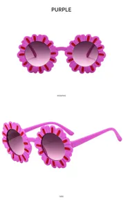 Occhiali da sole bambini fiore carino viola bambino spiaggia protezione UV stile moda