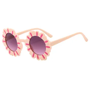 Simpatici Occhiali da Sole a Fiore per Bambini Incantevoli Occhiali da Sole Rotondi a Forma di Petalo Floreale per Neonati Ragazzi Ragazze Viaggio in Spiaggia all'Aperto