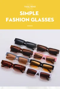 Stylish square half-frame sunglasses for men and women, multi-color retro sun glasses.