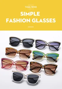 Gafas de sol de ojo de gato cruzadas de moda para mujer, protección UV para uso diario.