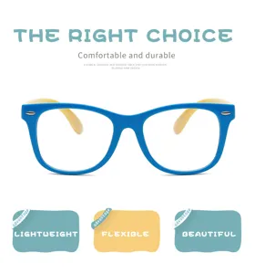 Kids flexible anti-blue light glasses lightweight comfortable children optical frame details