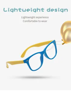 Kids ultra-light blue light blocking glasses detail view showing flexible silicone frame.