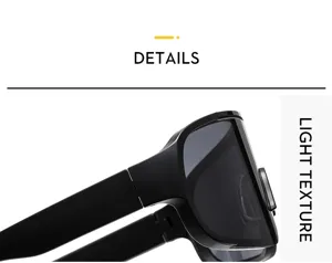 Close-up detail view of fashionable large frame black outdoor cycling sunglasses and shield.