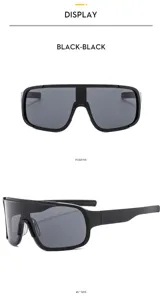 Oversized square cycling sunglasses for men and women, black outdoor sports sun glasses.