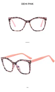 Modische quadratische TR90 Blaulichtfilter Brille Fassung demi rosa optische Brille Damen Herren