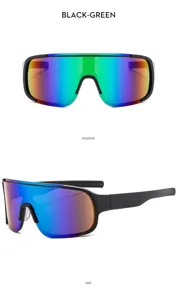 Fashion large frame square outdoor cycling goggles with colorful lens for sports and sunny days.