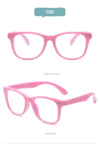 Children ultra-light soft silicone anti-blue light glasses frame pink cute kids optical eyewear