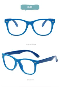 Kids blue anti-blue light glasses, lightweight optical frame for boys and girls daily wear.