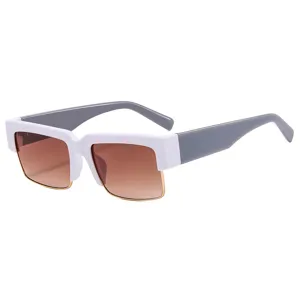 Fashion Square Semi-Rimless Sunglasses For Men Women PC Metal Frame UV400 Protection Driving Fishing Outdoor Sports Eyewear