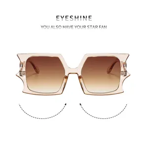 2024 new fashion irregular bat sunglasses, trendy gradient brown lenses, chic personality sun eyewear.
