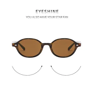 Lunettes de soleil ovales vintage pour femmes et hommes, monture écaille classique verres marron.