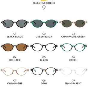 Lunettes de soleil ovales rétro et anti-lumière bleue avec neuf options de couleurs élégantes.