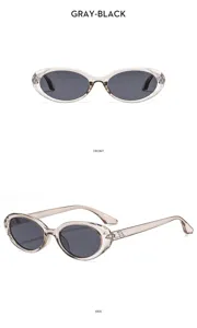 Vintage oval sunglasses for men and women, trendy clear frame eyewear for outdoor summer.