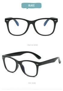 Kids anti blue light glasses stylish black optical frame comfortable daily wear eyewear