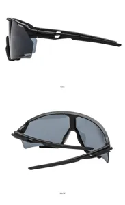 Lunettes de soleil de sport en plein air avec grande monture et protection UV pour cyclisme.