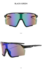 Lunettes de soleil de sport en plein air avec grands verres colorés pour cyclisme et rando.