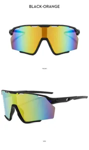 Vue détaillée de lunettes de soleil de sport grand cadre avec verres de protection UV.